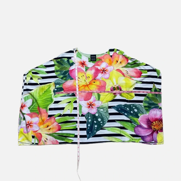Cartise Blouse Top Floral Stripe Printed Kimono Size 10 Watercolour - Picture 13 of 14